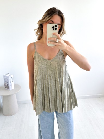 Top plissé Giulia - Kaki