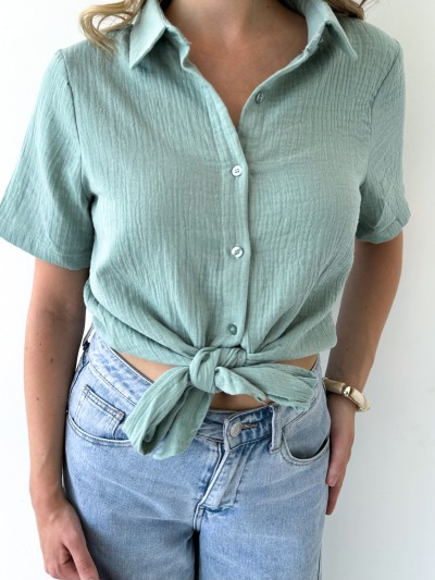 Blouse Lia - Vert d'Eau Bleuté