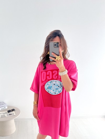 Robe t-shirt disco - Rose