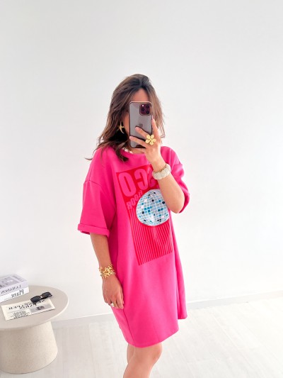 Badjas t-shirt disco - Roos