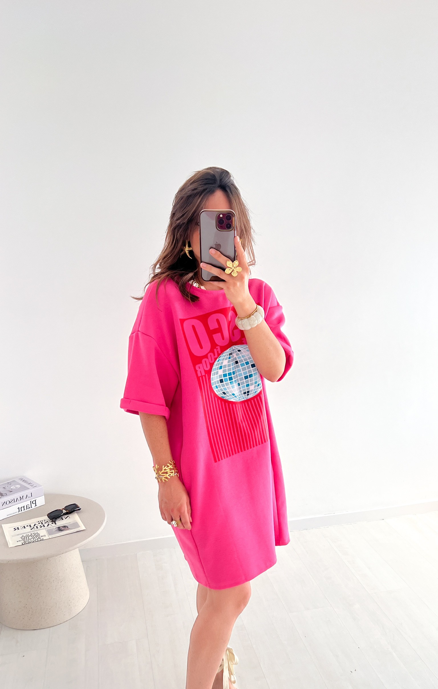 Disco-T-Shirt-Kleid