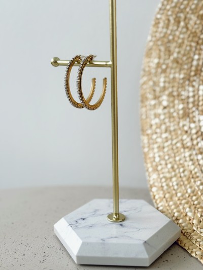 Grote strass hoepel oorbellen