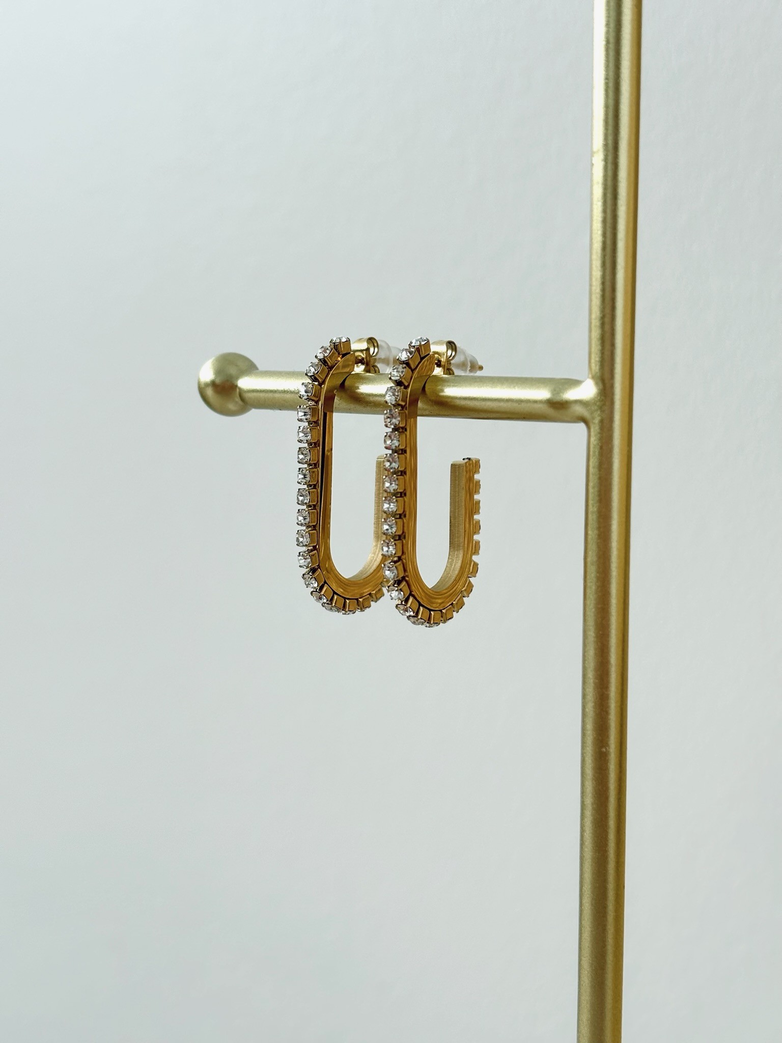 Créoles allongées strass mini