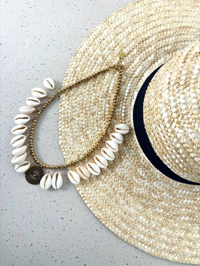 Collier coquillage soleil -...