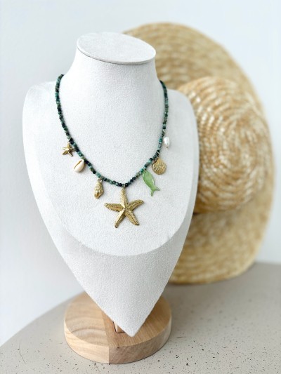 Collier trésors marins - Vert 