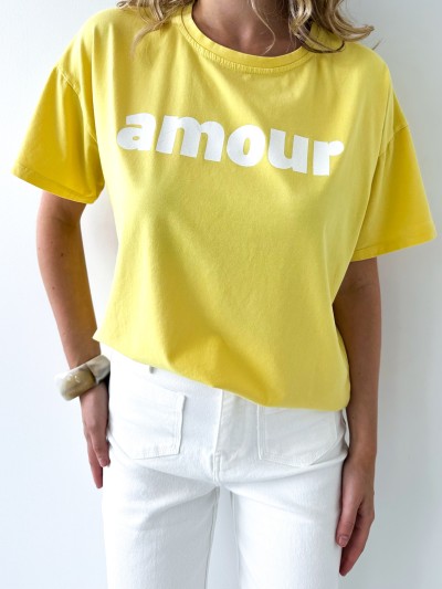T-shirt Amour jaune - Geel