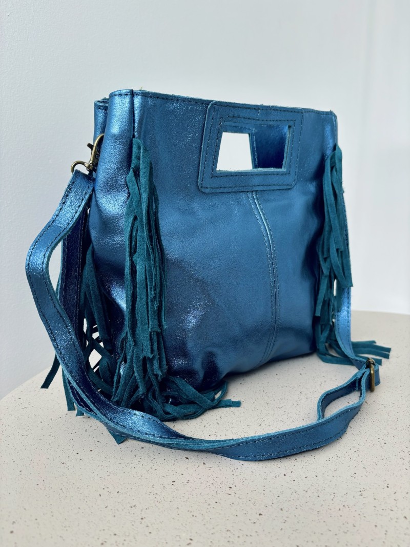 Tasche „Mare“ aus glitzerndem Leder