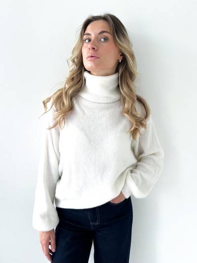 Pull col roulé Romy - Blanc