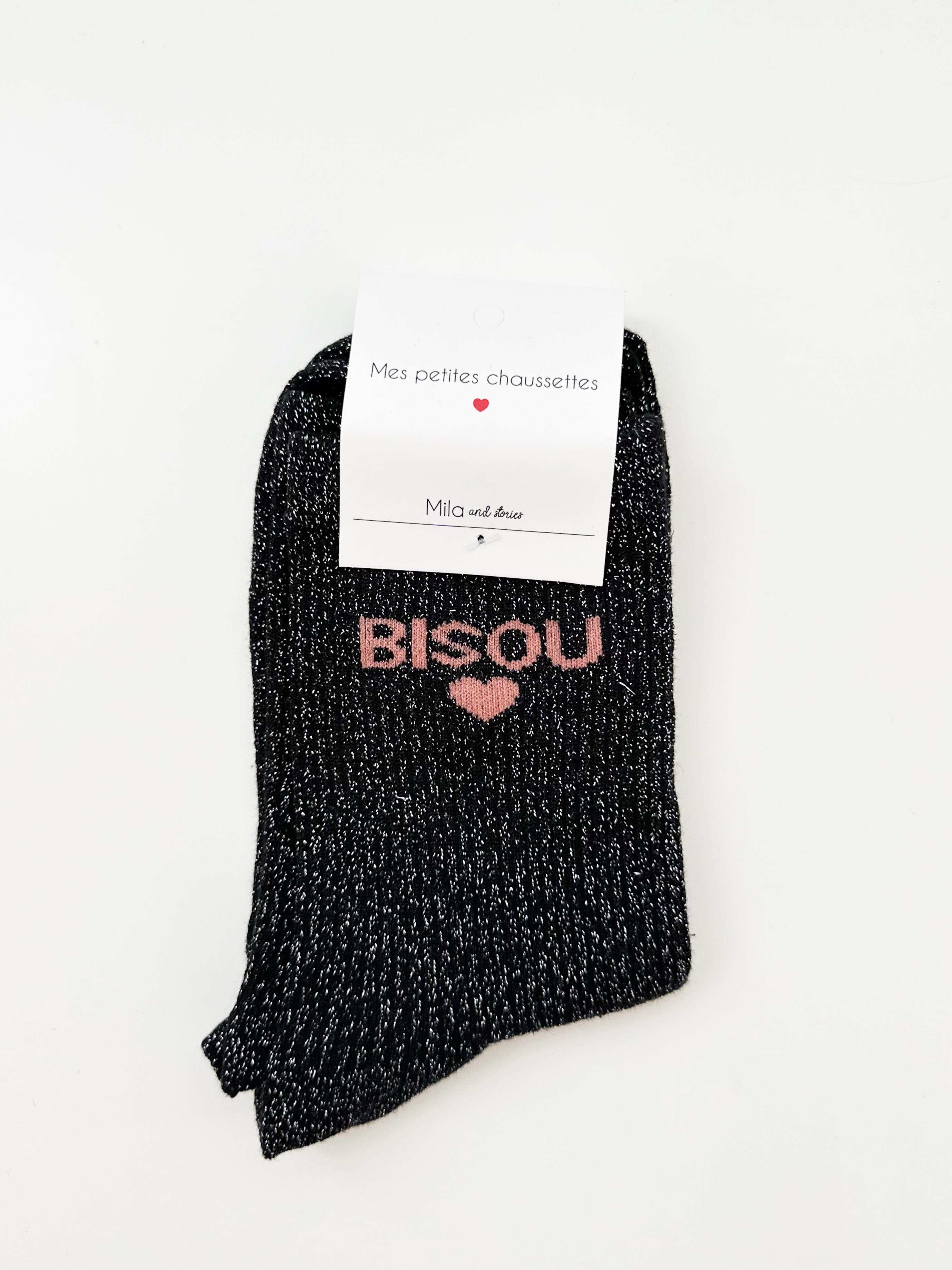 Chaussettes à paillettes bisou