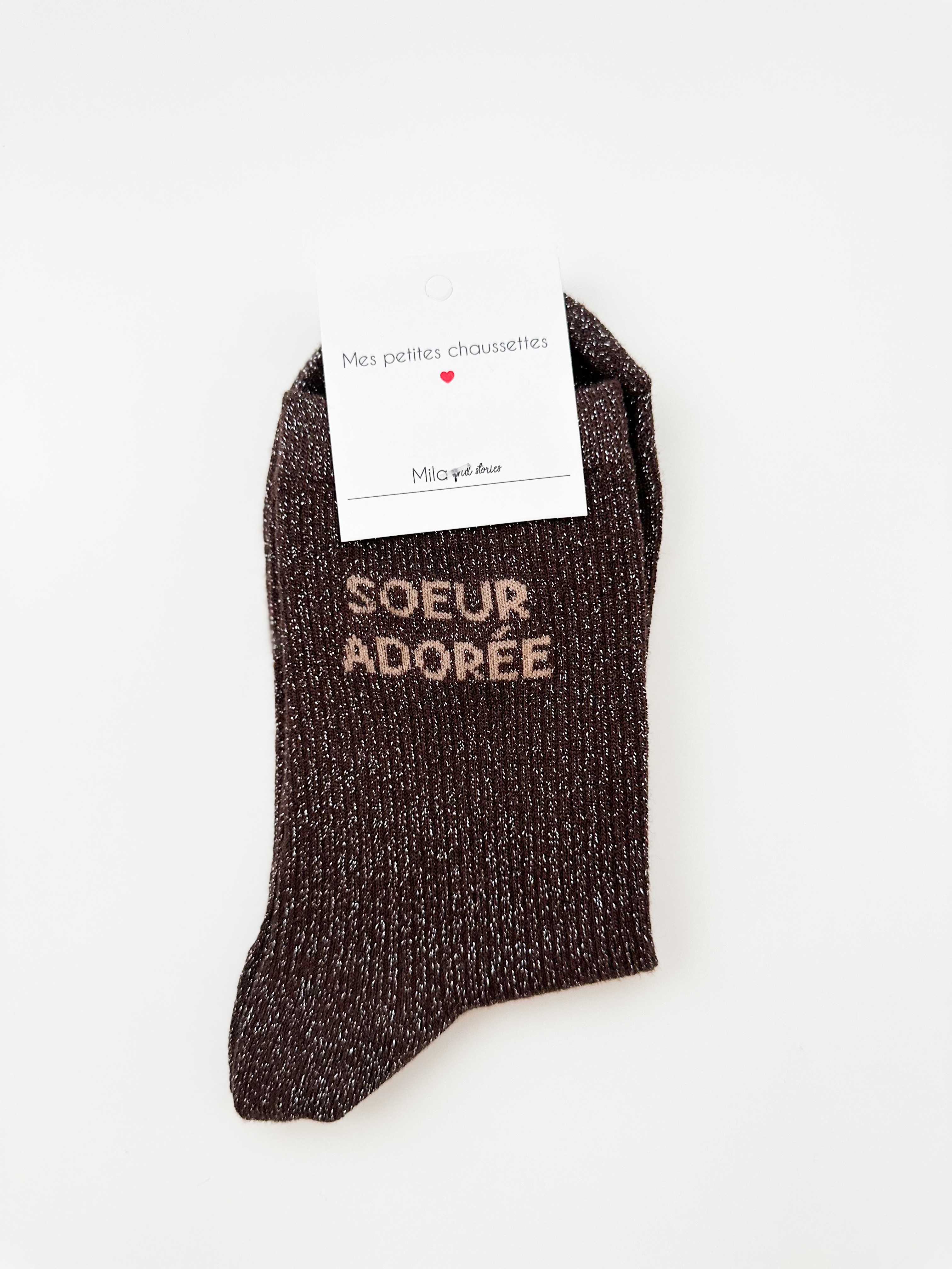 Chaussettes à paillettes soeur adorée