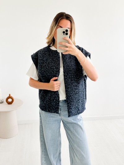 Gilet Mila - blau grau