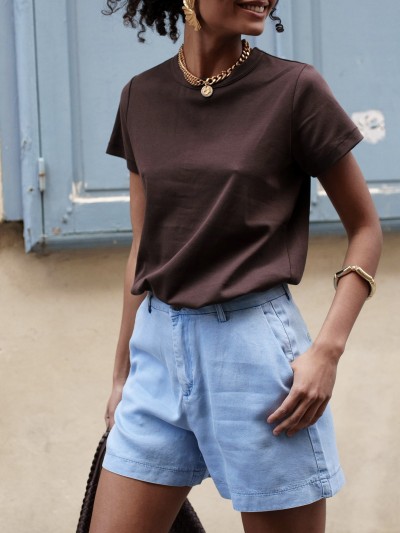 T-shirt Uni Oni - Brun