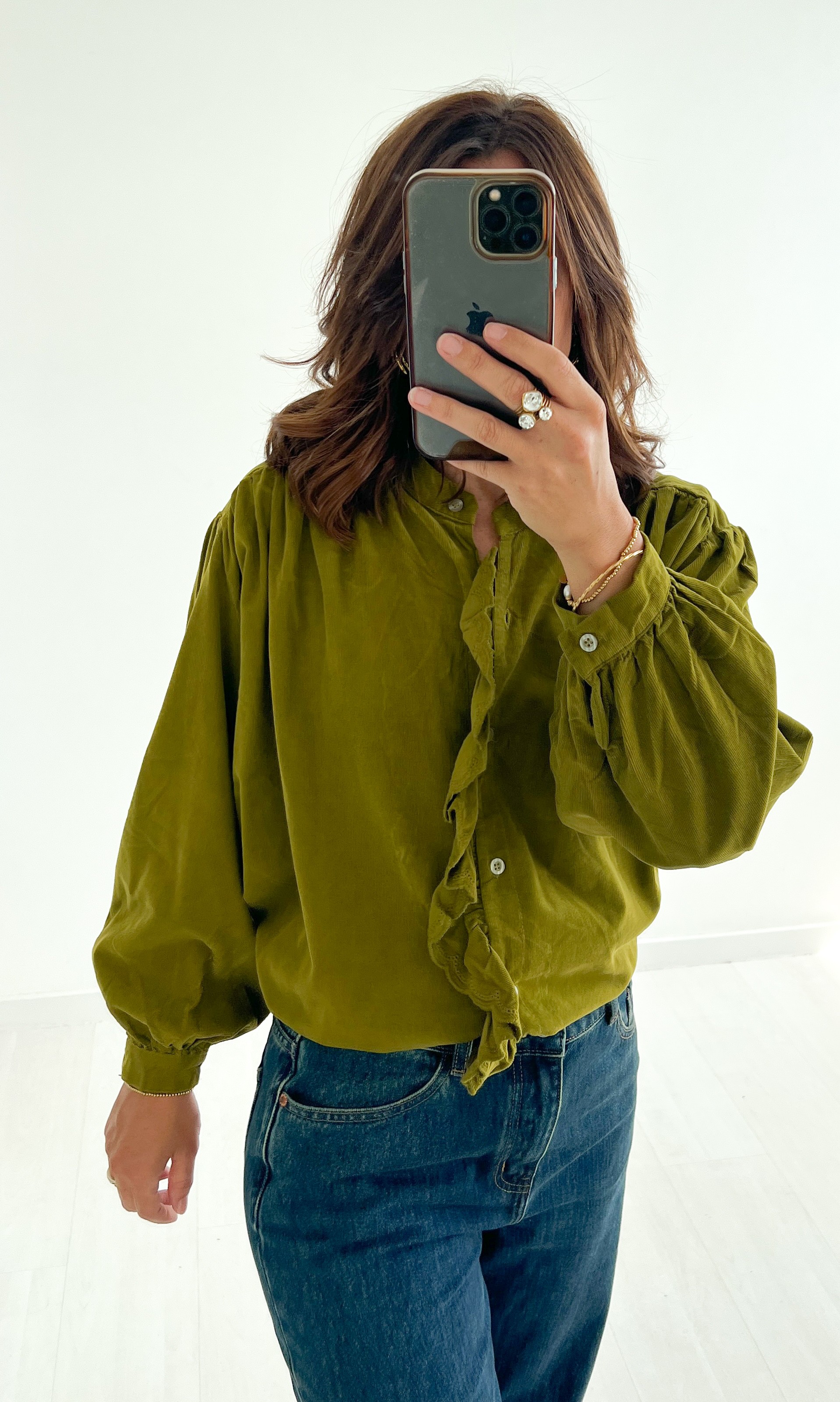 Chemise VIVI effet velour 100% Coton