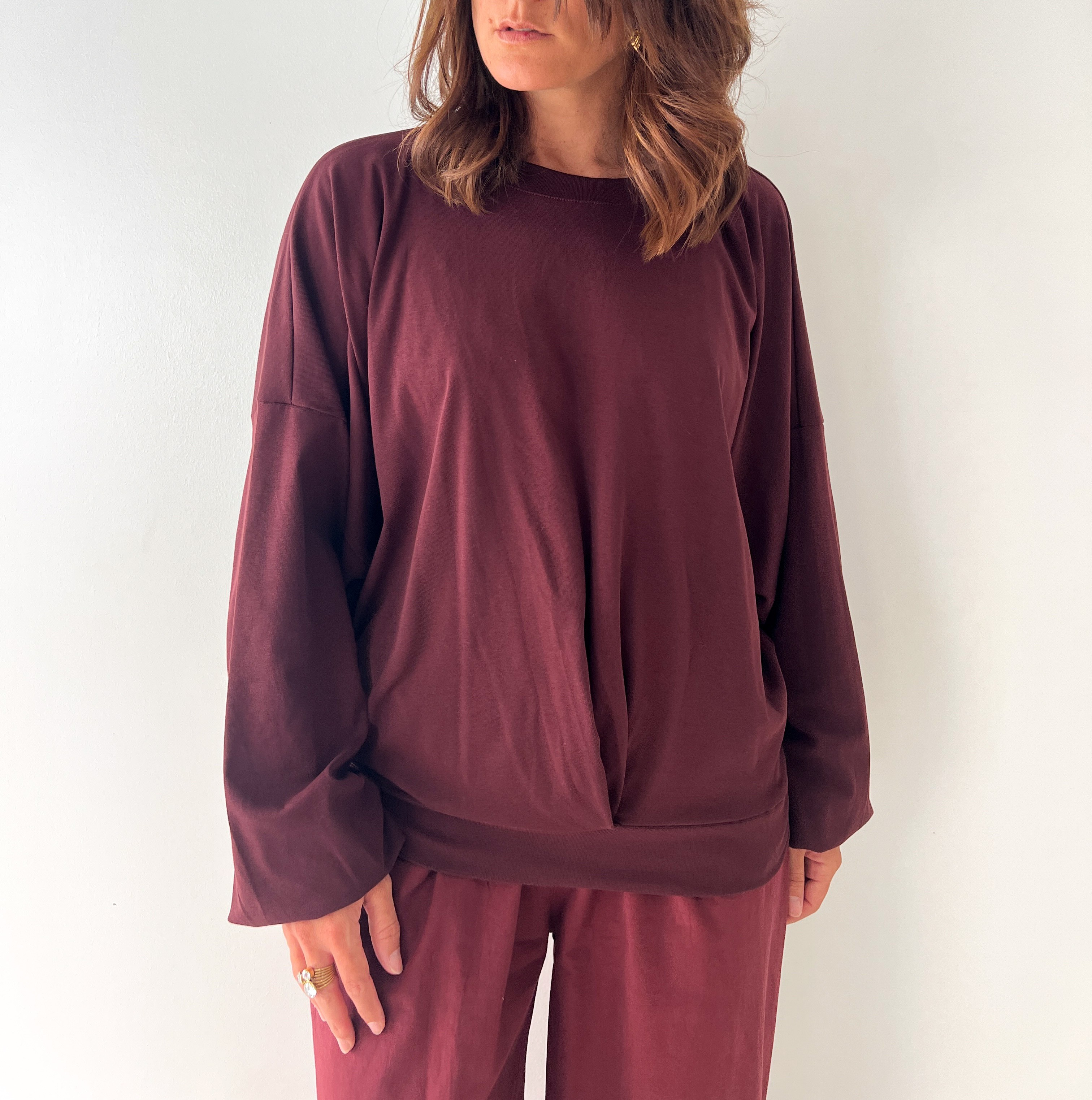 Sweat Louisa Uni manche Longue 100% Coton