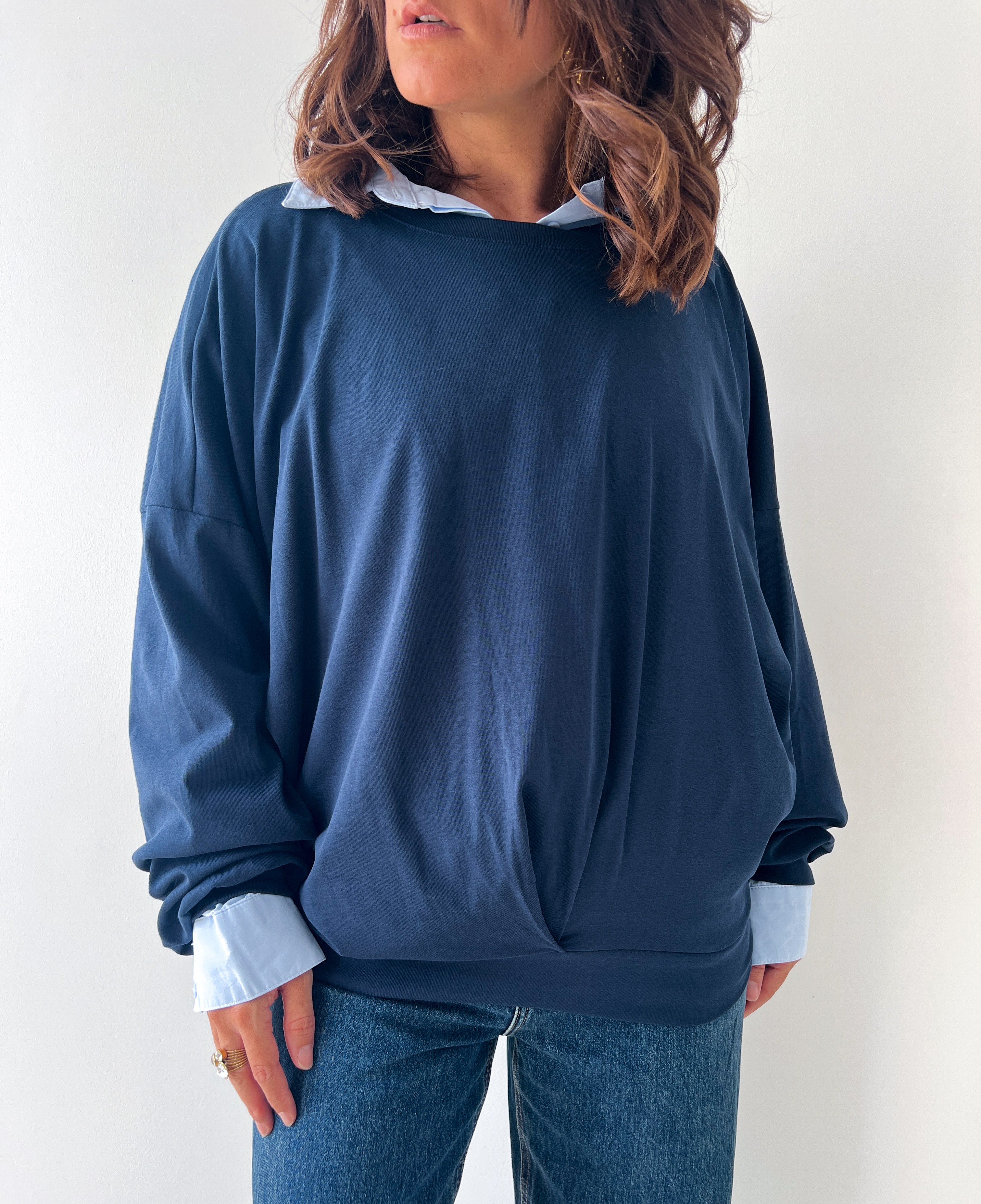 Sweat Louisa Uni manche Longue 100% Coton