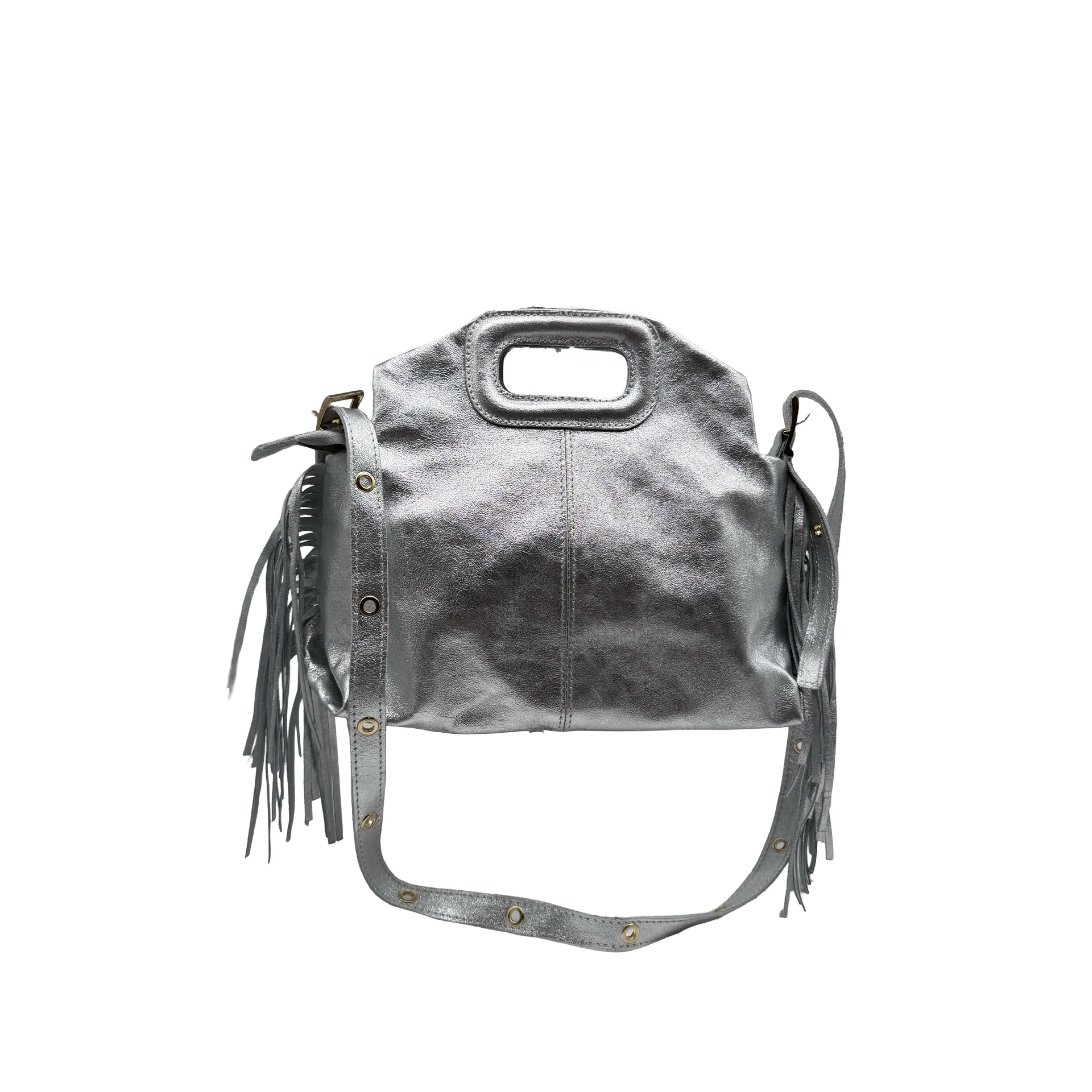SAC Elo scintillant en cuir avec frange