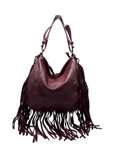 Sac Delph en cuir - bordeaux 