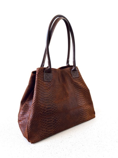 Sac caca effet croco - brun...