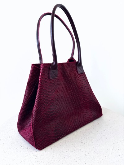 Sac cabas effet croco -...