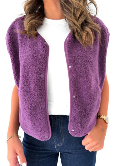 Gilet Minouche - Prune