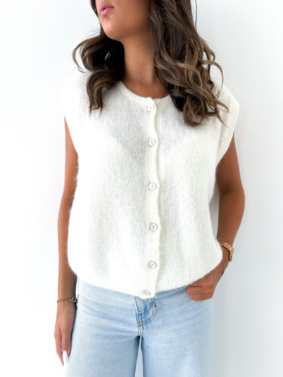 Pull Mia sans manche - Beige