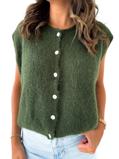 Pull Mia sans manche - Khaki