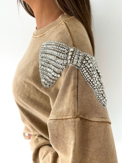Sweat noeud strass (100%...