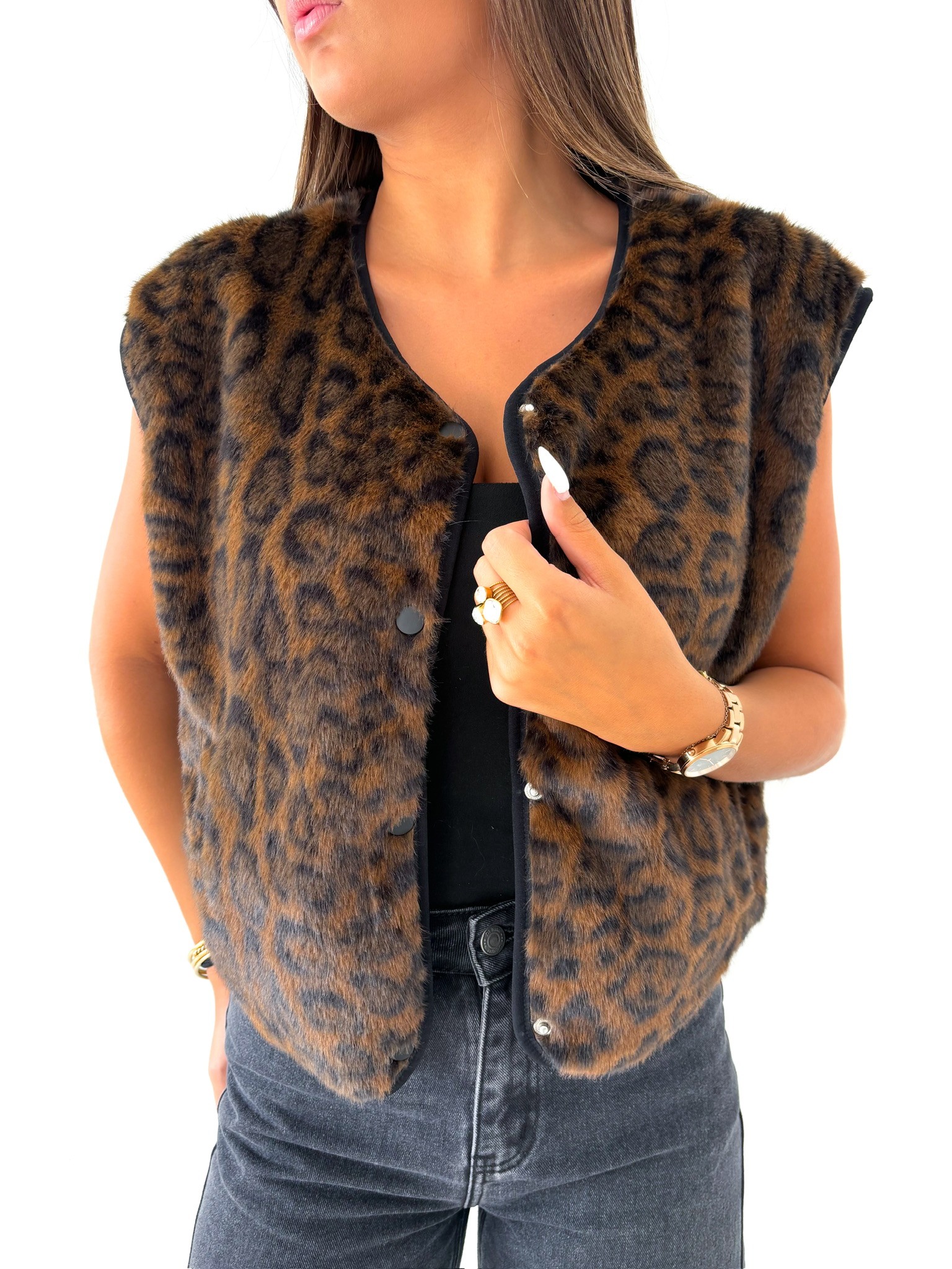 Gilet Minouche léopard
