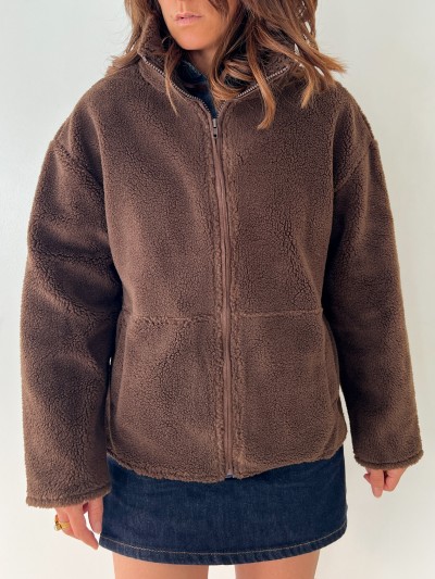 Veste Teddy Douce - Brun