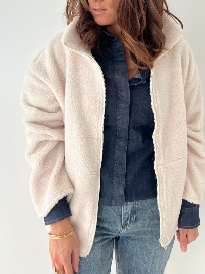 Veste Teddy Douce - Crème