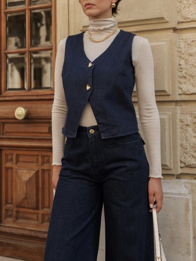 Mouwloze blouse/gilet in...