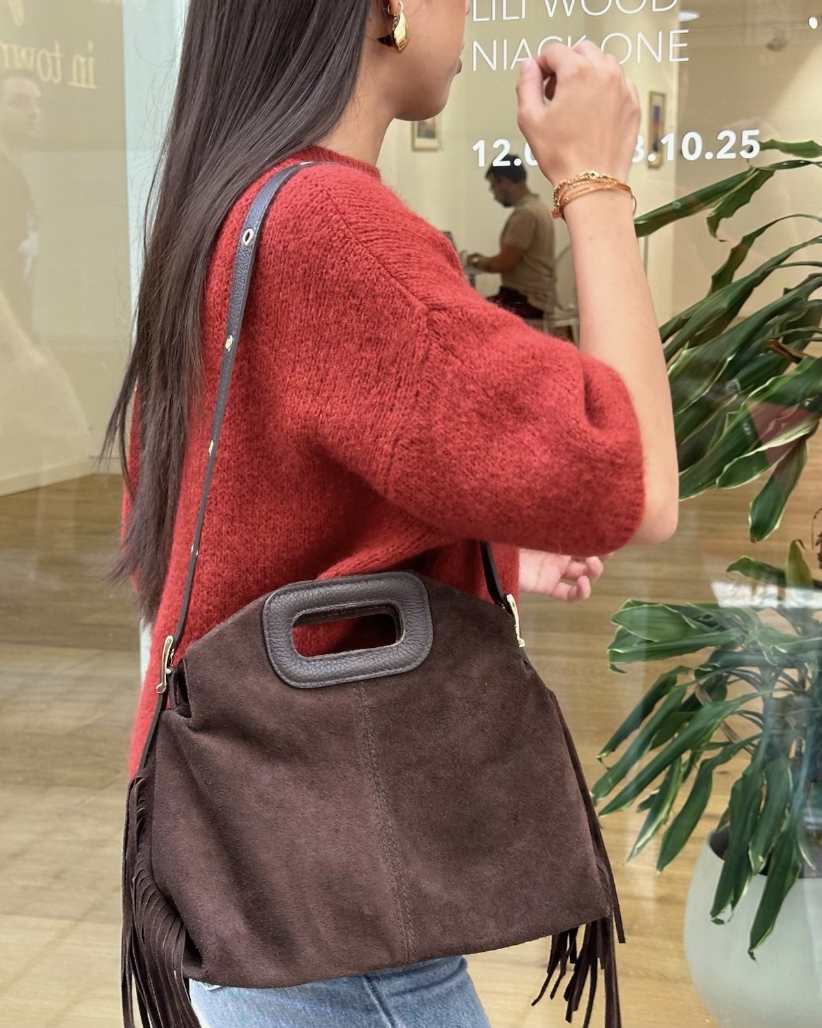 Elo-Tasche aus Wildleder mit Fransen