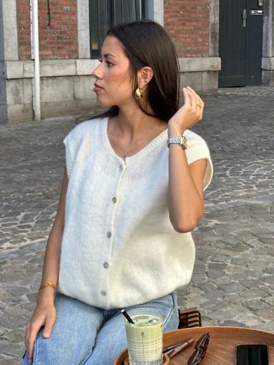 Pull Mia sans manche - Beige