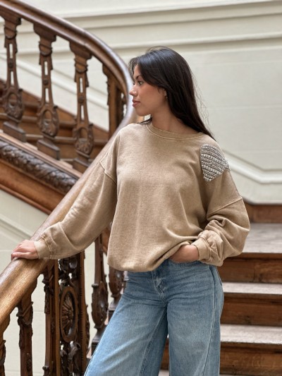 Sweat noeud strass (100%...