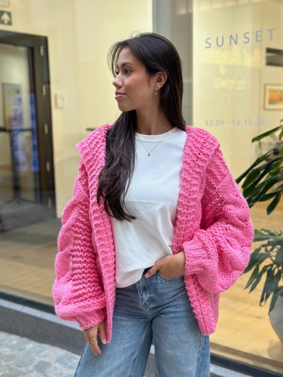 Gilet Tressia à capuche - Rose