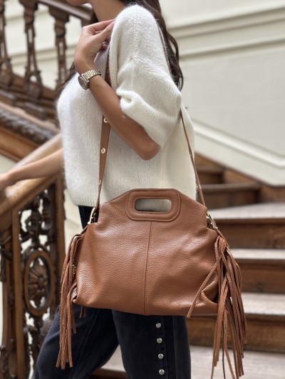 Elo leren tas met franje