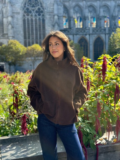 Veste Teddy Douce - Brun