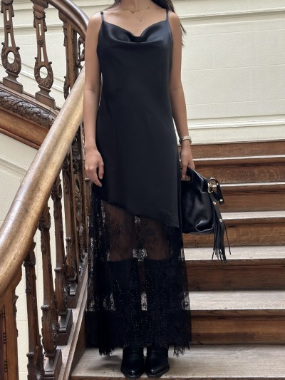 Robe dentelle Melina - Noir