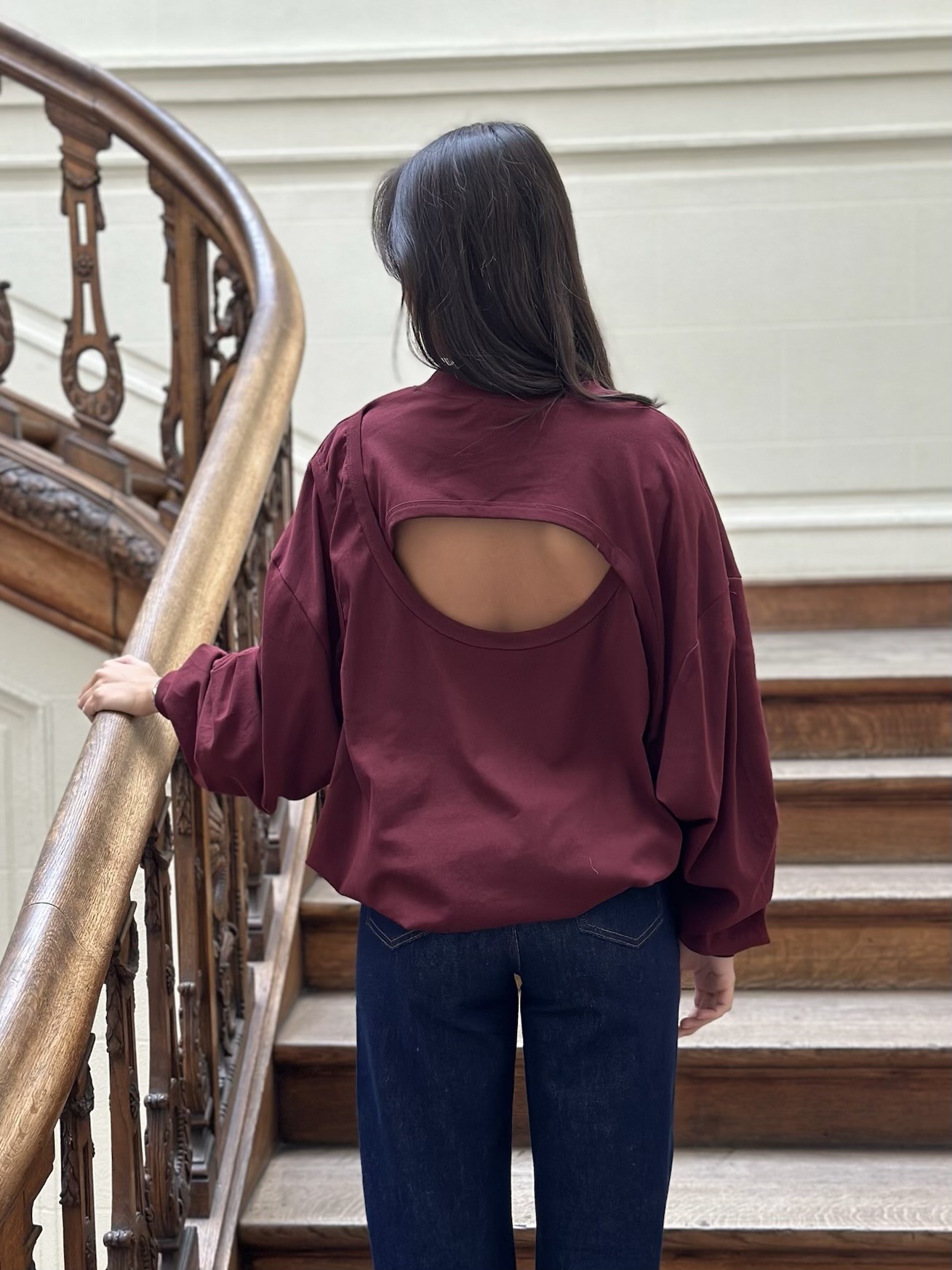 Sweatshirt Françoise Rücken mit Lochmuster