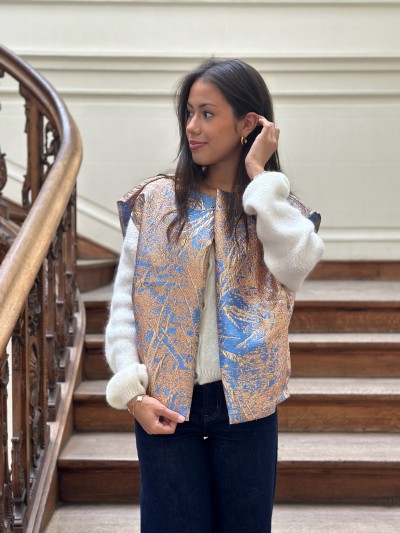 Gilet pailleté Anya - Doré