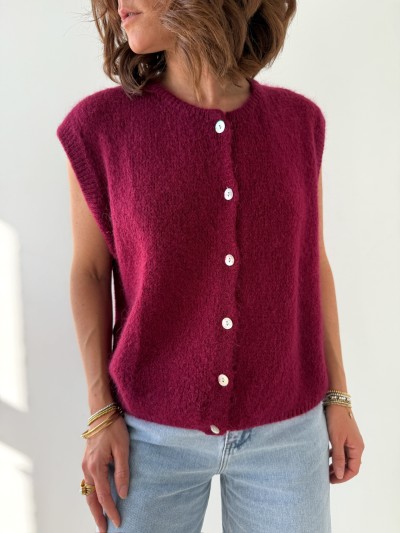 Lili ondeugd vest - bordeaux 