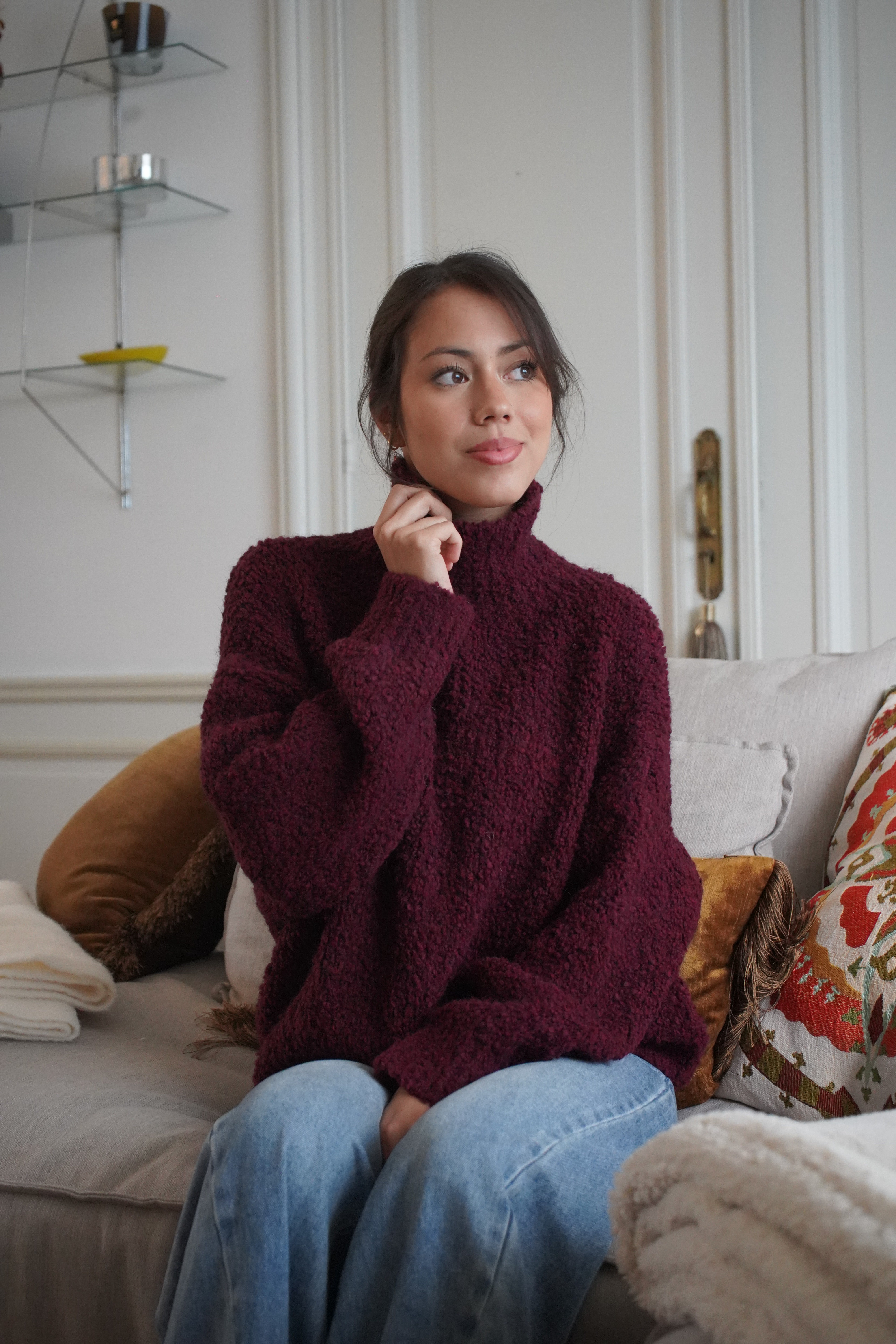 Pull Alice Col roulé bouclette