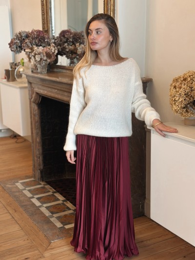 Jupe plissée - bordeaux 