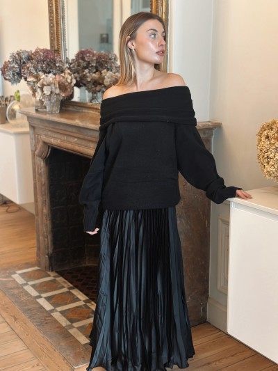 Plooirok Mara - Zwart