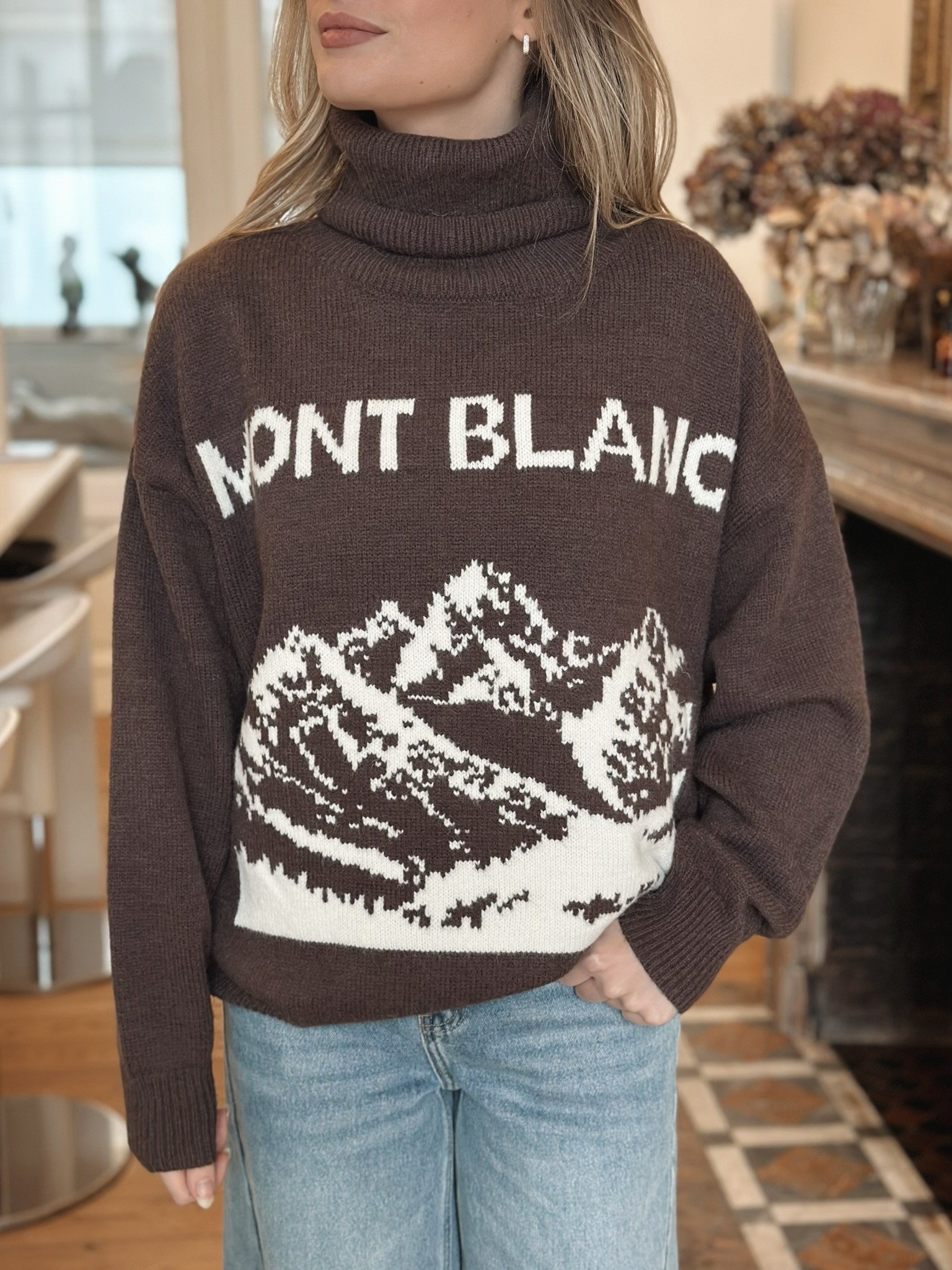 Pull col roulé Mont blanc