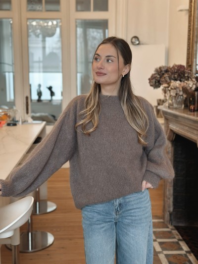 Pull mohair - Taupe