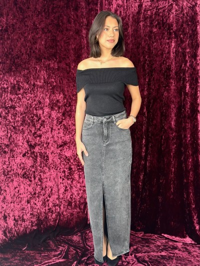 Jupe Anna Denim - Gris Foncé