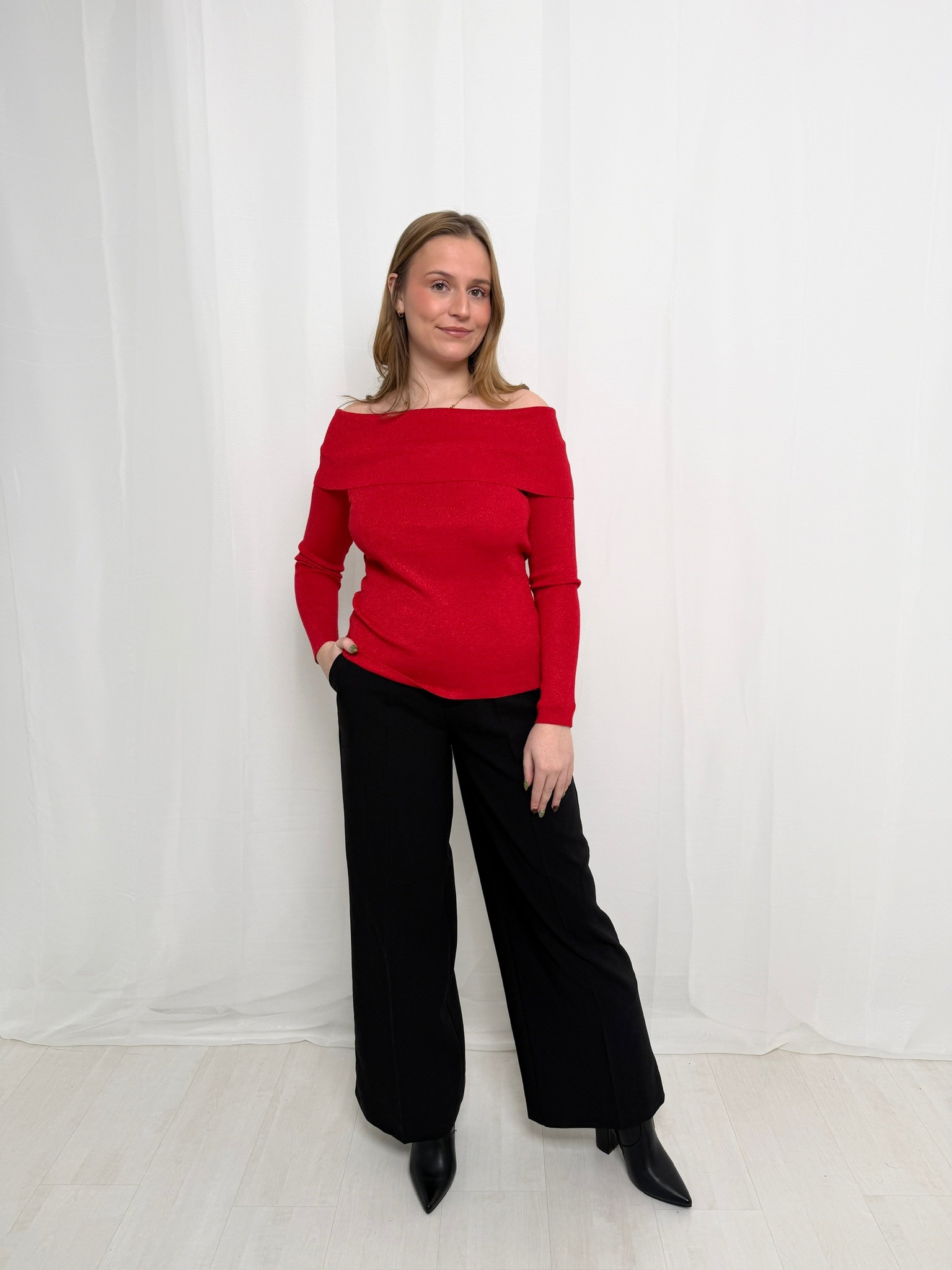 Pull Alicia - Epaules dénudées et maille scintillante