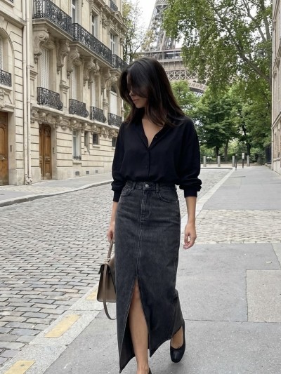 Jupe Anna Denim - gris foncé 