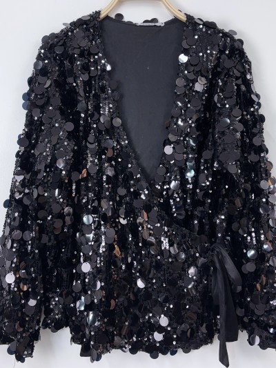Gilet Sequin - Zwart